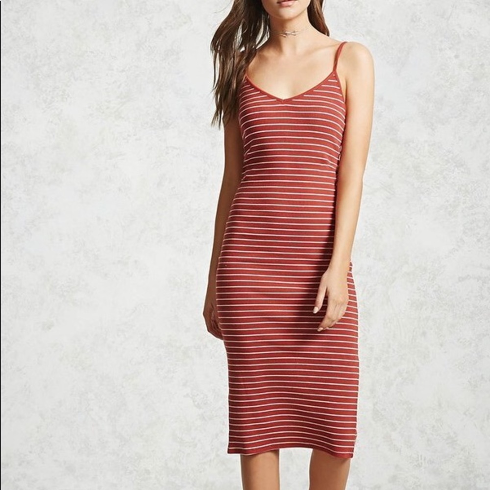 Forever21 | red and white striped bodycon dress